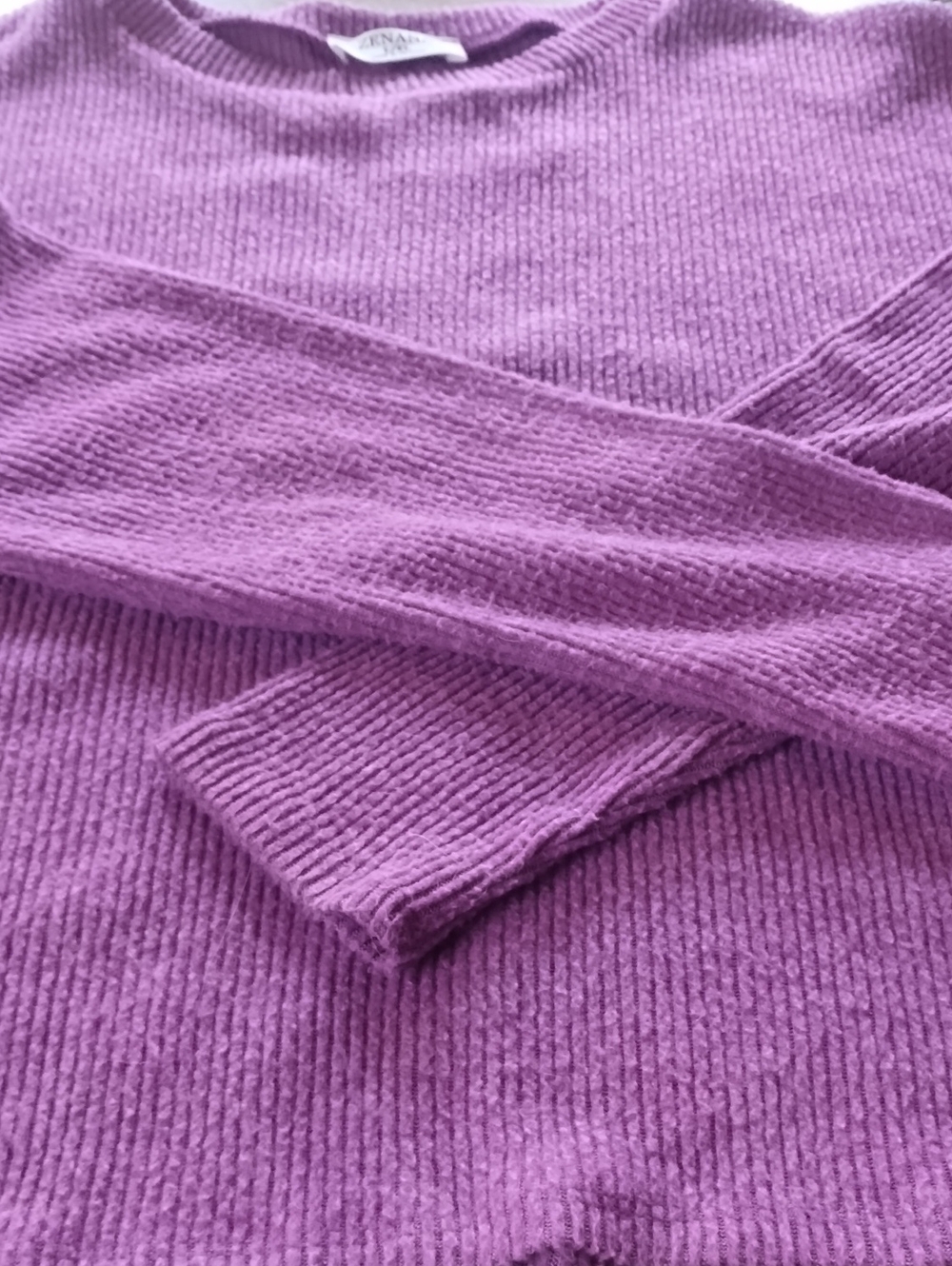 Zenana Outfitters Lavender Ribbed Crewneck Sweater
